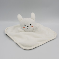 Doudou plat lapin blanc gris ORCHESTRA PREMAMAN