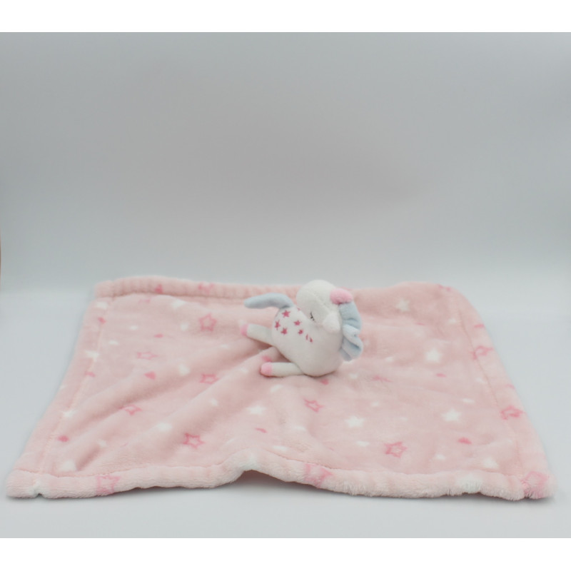 Doudou plat couverture rose licorne PRIMARK