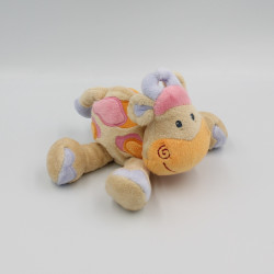 Doudou girafe vache beige taches orange rose NATTOU