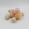 Doudou girafe vache beige taches orange rose NATTOU