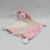 Doudou plat lapin rose blanc rayé AUCHAN