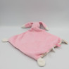 Doudou plat lapin rose blanc rayé AUCHAN