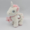 Doudou hochet licorne blanche rose étoiles TEX