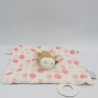 Doudou plat vache rose rosalie lola fleurs dentition NOUKIE'S