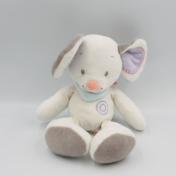 Doudou souris blanche grise foulard NATTOU 30 cm
