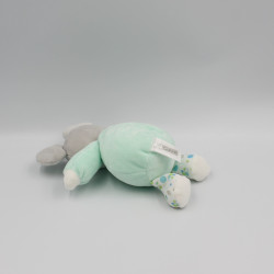 Doudou musical souris vert gris blanc pois escargot GIPSY