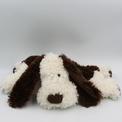 Doudou peluche coussin chien blanc marron JELLYCAT