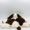 Doudou peluche coussin chien blanc marron JELLYCAT