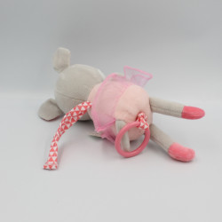 Doudou musical souris grise rose VERTBAUDET