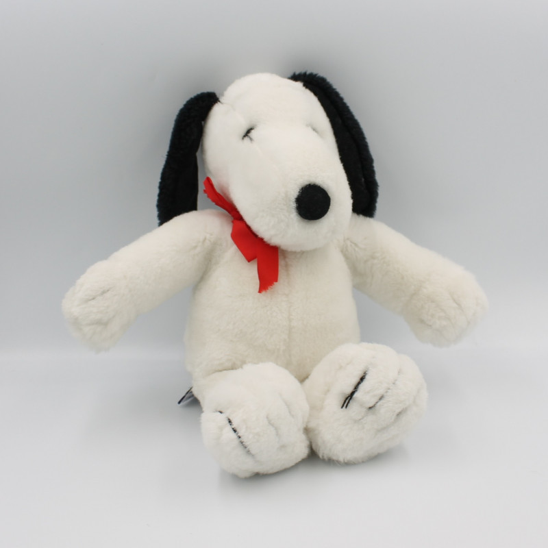 Peluche chien blanc noir Snoopy AJENA