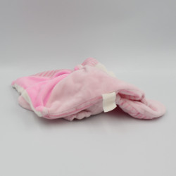 Doudou plat lapin rose rayé coccinelle Nicotoy