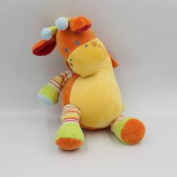 Doudou musical Girafe jaune orange MOTS D'ENFANTS