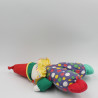 Doudou clown bleu vert rouge jaune pois hochet COROLLE