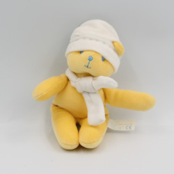 Doudou ours jaune bonnet blanc GSA