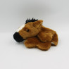 Peluche marionnette cheval marron noir