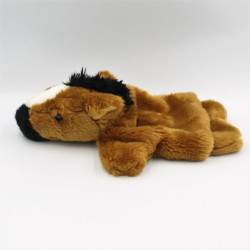 Peluche marionnette cheval marron noir