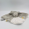 Doudou plat lapin gris blanc rayé nuage étoile GABY NOUKIE'S