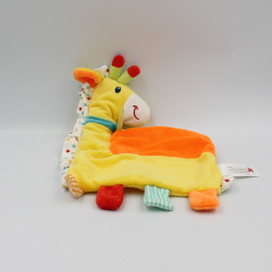 Doudou plat girafe jaune orange étoiles NICOTOY