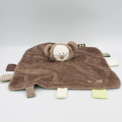 Doudou plat souris marron...