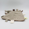 Doudou plat souris marron rayé OBAIBI
