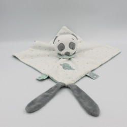 Doudou plat panda blanc gris vert crocodile NATTOU