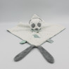 Doudou plat panda blanc gris vert crocodile NATTOU