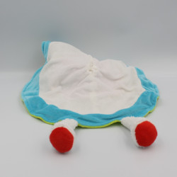 Doudou plat rond souris verte mauve orange feuilles BABYSUN