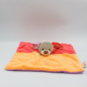 Doudou plat chien lapin rouge rose orange pois DOUKIDOU