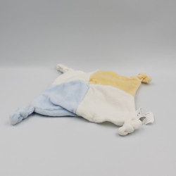 Doudou plat lion blanc bleu jaune SIPLEC