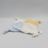 Doudou plat lion blanc bleu jaune SIPLEC