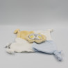 Doudou plat lion blanc bleu jaune SIPLEC