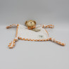 Doudou plat noeuds ours endormi vichy orange Kaloo