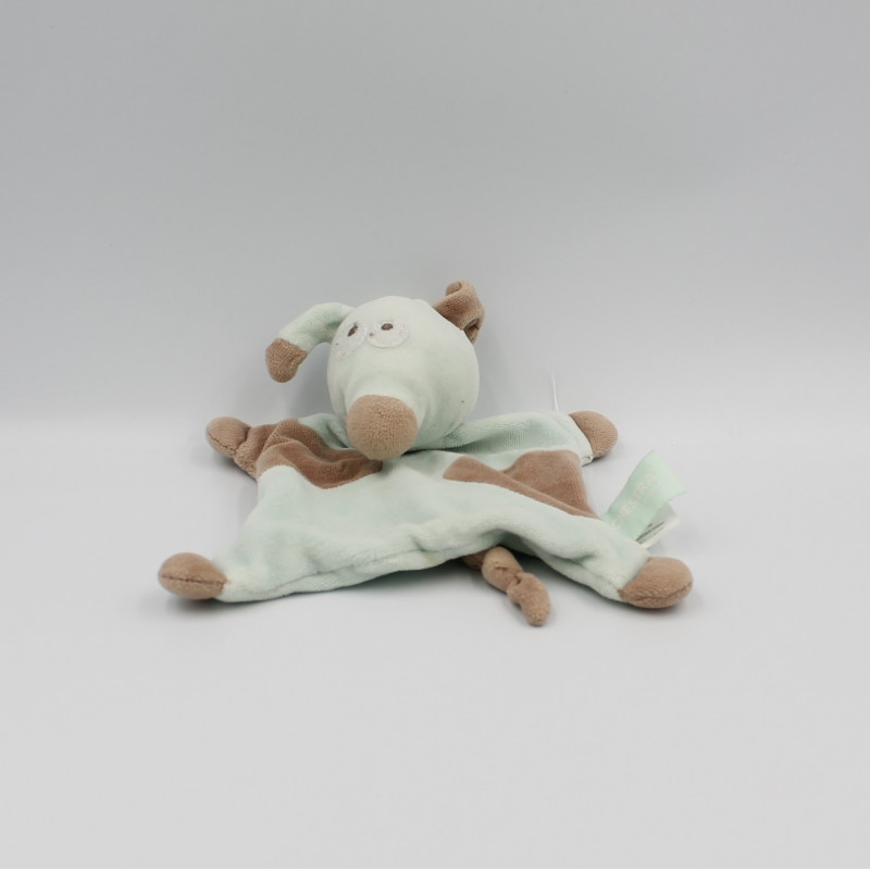 Doudou plat chien bleu marron ORCHESTRA