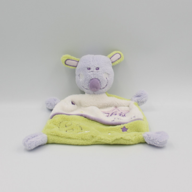 Doudou plat chien mauve vert blanc Chic For Me SAUTHON