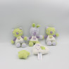 Mini Doudou lapin chat mauve vert blanc Chic For Me SAUTHON