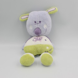 Doudou chien mauve vert blanc Chic For Me SAUTHON