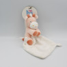 Doudou cheval orange rose avec mouchoir SUCRE D'ORGE