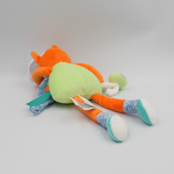 Doudou et compagnie pantin eveil renard orange vert bleu Magic