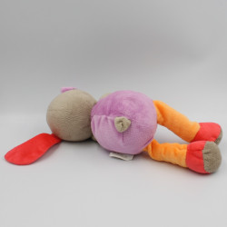 Doudou chien lapin mauve rose rouge pois DOUKIDOU