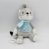 Doudou musical chat renard gris bleu POMMETTE