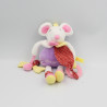 Doudou et compagnie pantin eveil souris mauve rose blanc rouge jaune Magic