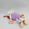 Doudou et compagnie pantin eveil souris mauve rose blanc rouge jaune Magic