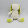 Doudou lapin blanc bleu vert rose rouge laine NICOTOY