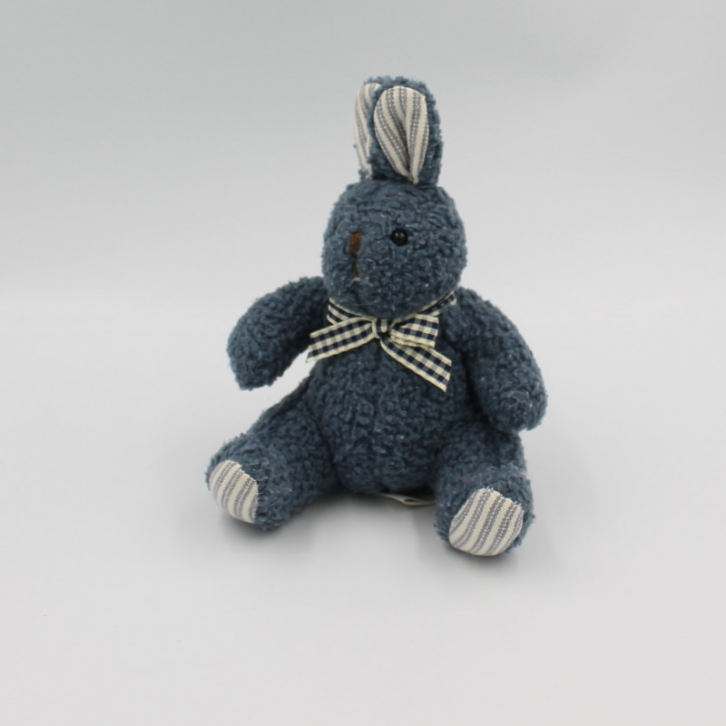 Petit doudou peluche Lapin bleu Moulin Roty
