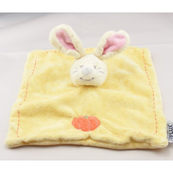 Doudou lapin blanc robe jaune tablier rose INFLUX