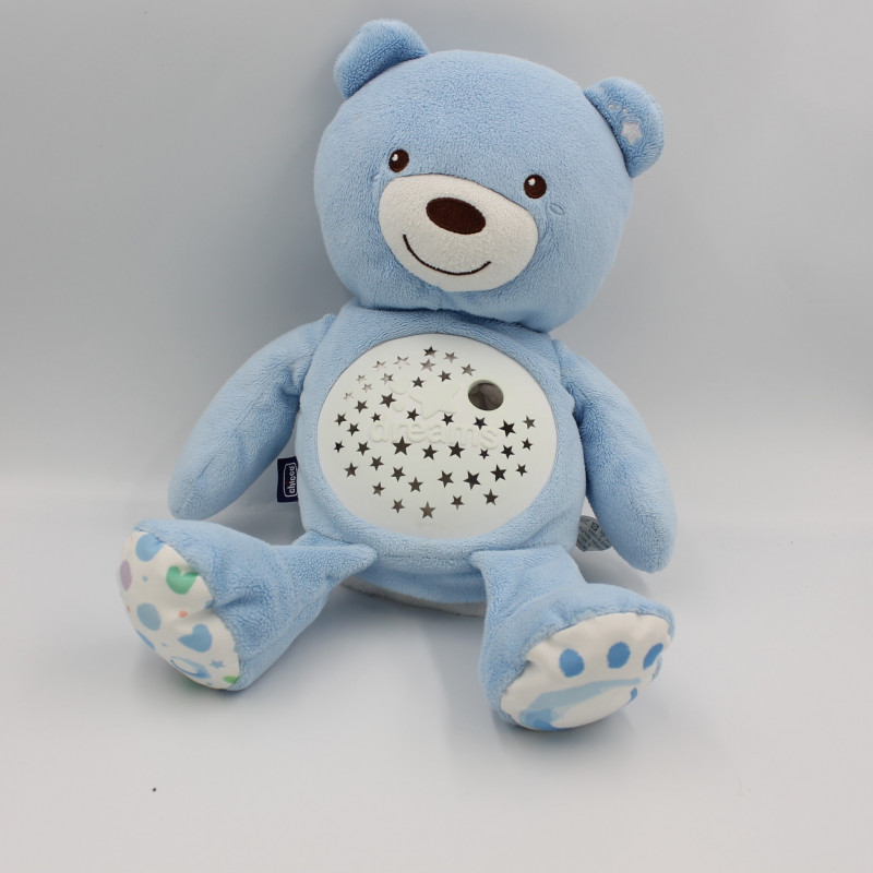 Peluche ourson bleu projecteur Baby Bear beige First dreams CHICCO Peluche ourson bleu projecteur Baby Bear beige First dreams CHICCO