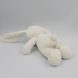 Doudou lapin blanc gris pois POMMETTE