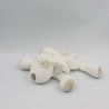 Doudou chien blanc cocard beige OBAIBI