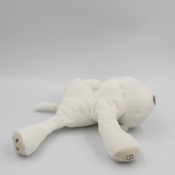 Doudou chien blanc cocard beige OBAIBI