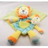 Doudou lion jaune tee shirt bleu oiseau NICOTOY